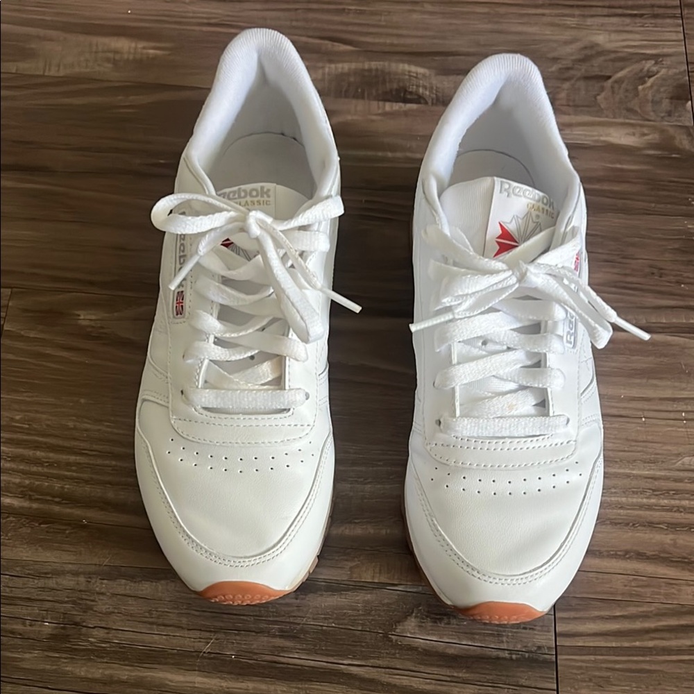 Reebok Classic White and Red Sneakers